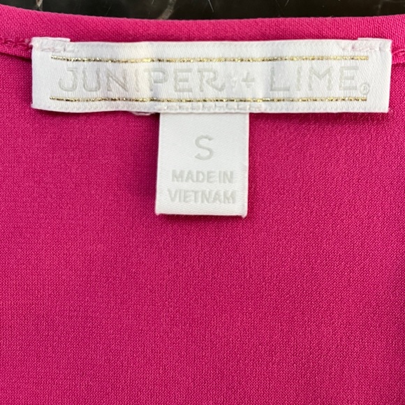 Juniper + Lime Barbie Pink Blouse Top Size S Metal Ring Sexy Pretty Blouse - Picture 8 of 8
